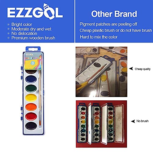 Ezzgol Bulk Watercolor Paint Set for Kids