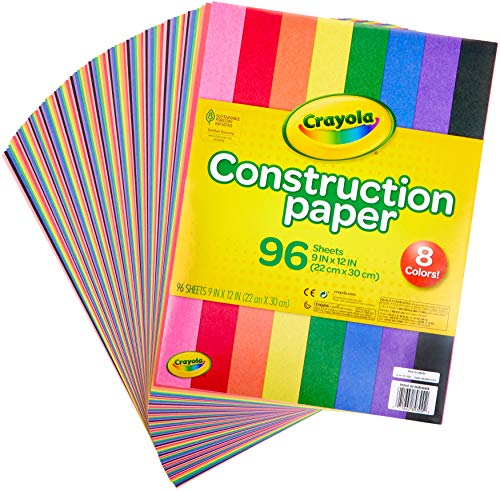 Crayola 8-Color Construction Paper, 96 Sheets