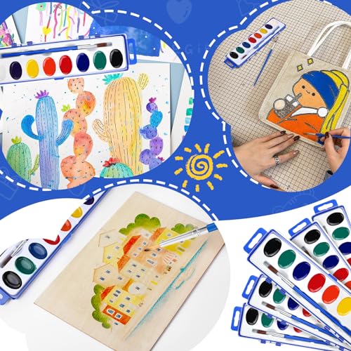 FUMILE 5-Pack Washable Watercolor Paint Set