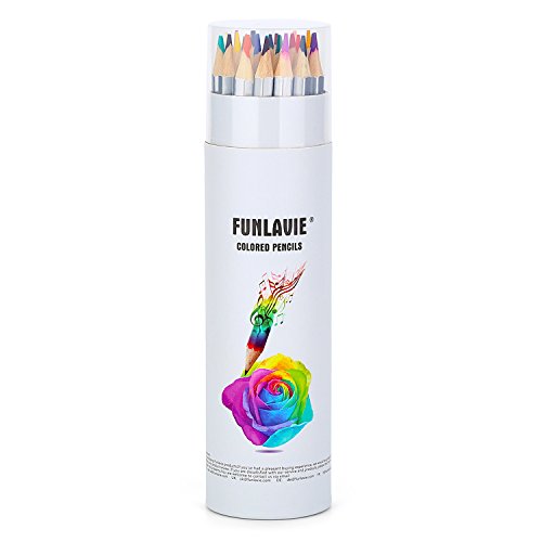 FUNLAVIE 24 Premium Colored Pencils for Art