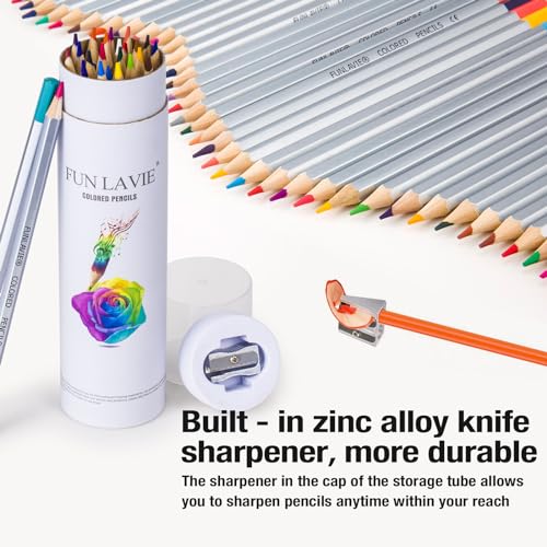 FUNLAVIE 24 Premium Colored Pencils for Art