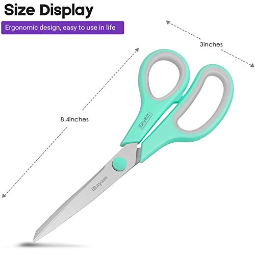 iBayam 8" All-Purpose Scissors - 3-Pack