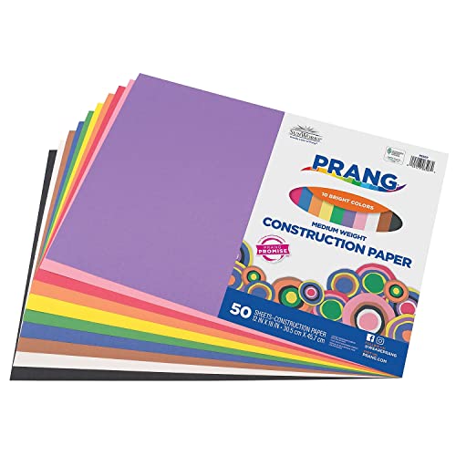 Prang 12" x 18" Assorted Construction Paper, 50 Sheets
