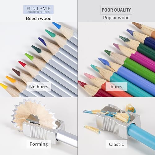 FUNLAVIE 24 Premium Colored Pencils for Art