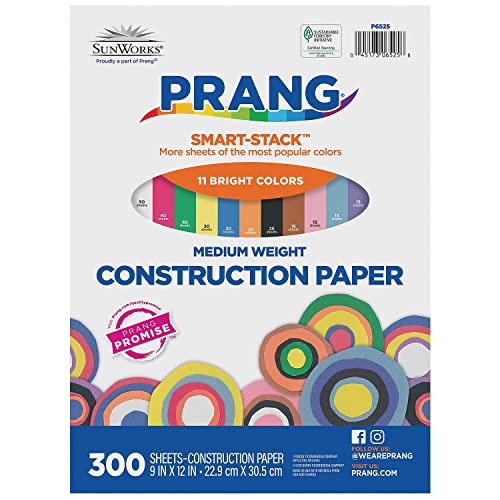 SunWorks Assorted Construction Paper, 300 Sheets Pack