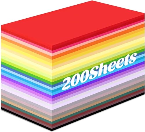 Shindel 200 Sheets Assorted Construction Paper Pack