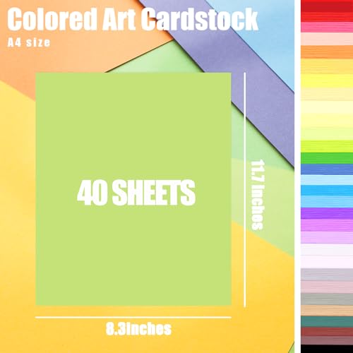 Koogel 40 Sheets A4 Colored Construction Paper