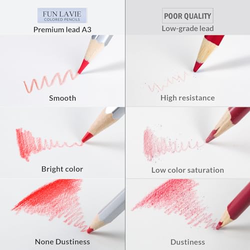FUNLAVIE 24 Premium Colored Pencils for Art