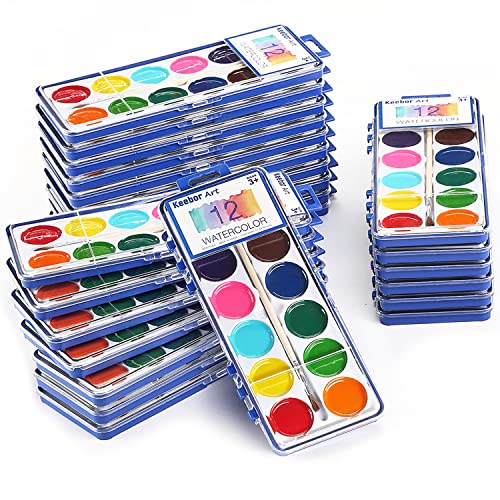 Keebor 12-Color Washable Watercolor Paint Set