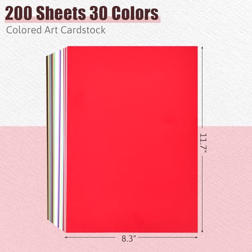 Shindel 200 Sheets Assorted Construction Paper Pack