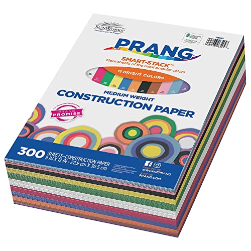SunWorks Assorted Construction Paper, 300 Sheets Pack