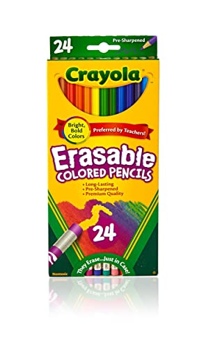 Erasable Colored Pencils for Kids - 24 Pack