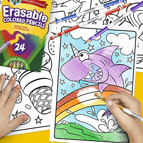 Erasable Colored Pencils for Kids - 24 Pack