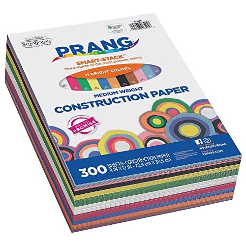 SunWorks Assorted Construction Paper, 300 Sheets Pack