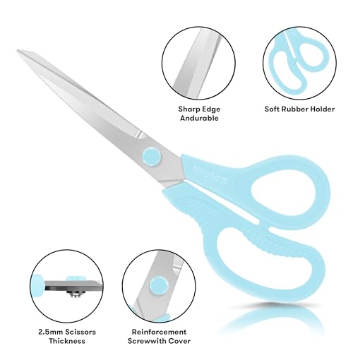 Niutop 8" Pastel Heavy Duty Ergonomic Scissors