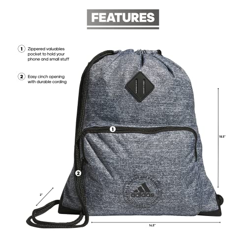 adidas Classic 3s Sackpack in Onix Grey/Black