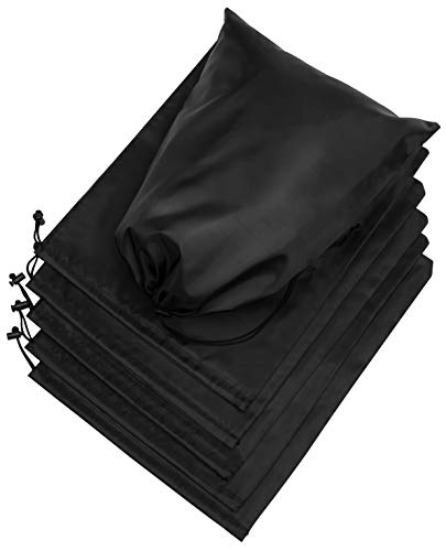 PALTERWEAR Nylon Drawstring Bags - 6 Pack, Black