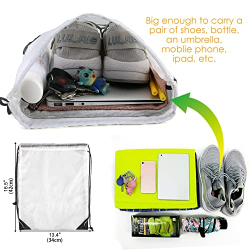 BeeGreen Bulk Drawstring Bags - 20 White Backpacks