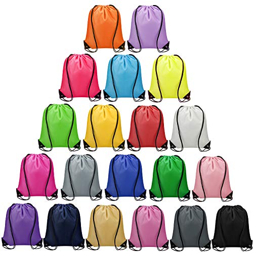 Vorspack 20-Pack Colorful Drawstring Backpacks for Events