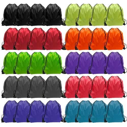40-Pack GoodtoU Drawstring Backpacks in 10 Colors