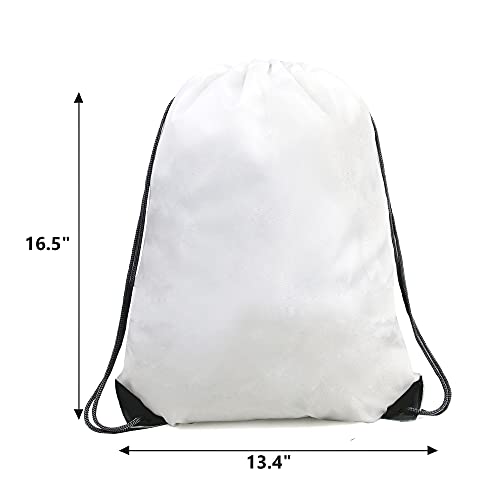 BeeGreen Bulk Drawstring Bags - 20 White Backpacks