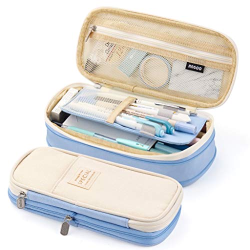 EASTHILL Light Blue Large Pencil Case Organizer