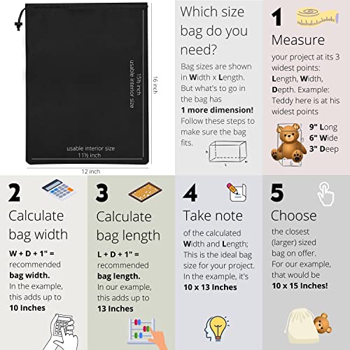 PALTERWEAR Nylon Drawstring Bags - 6 Pack, Black