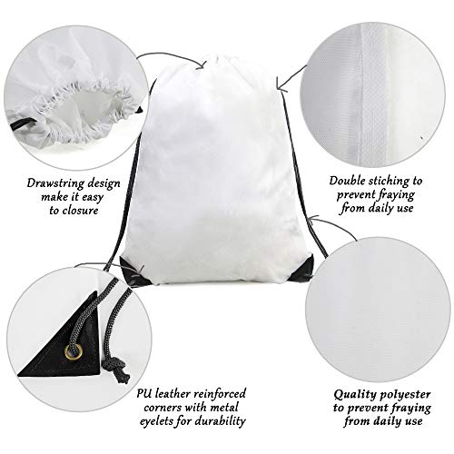 BeeGreen Bulk Drawstring Bags - 20 White Backpacks