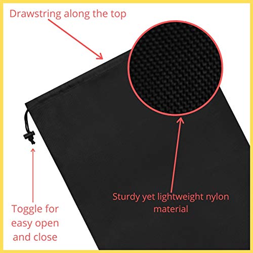 PALTERWEAR Nylon Drawstring Bags - 6 Pack, Black