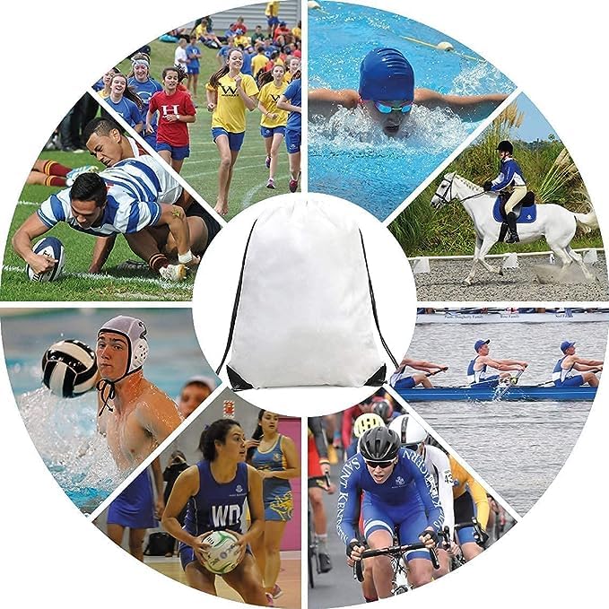 BeeGreen Bulk Drawstring Bags - 20 White Backpacks