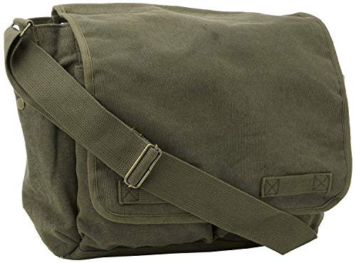 Olive Green Heavyweight Military Messenger Bag