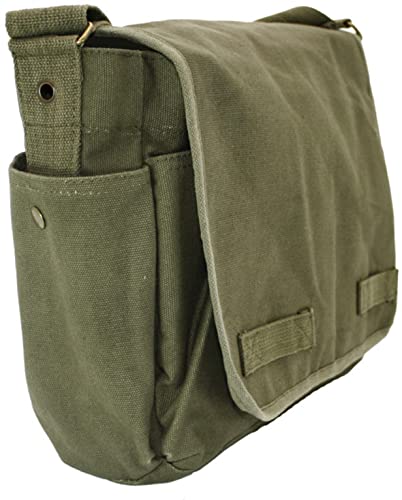Olive Green Heavyweight Military Messenger Bag