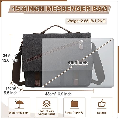 Water Resistant 15.6" Messenger Bag for Men