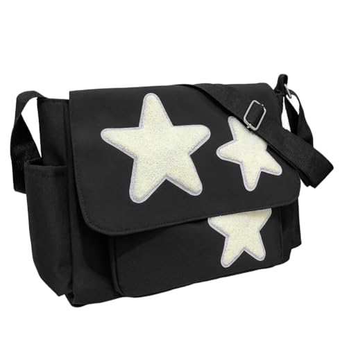Trendy Black Messenger Bag for Women and Teens