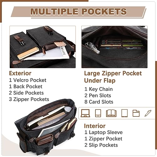Water Resistant 15.6" Messenger Bag for Men