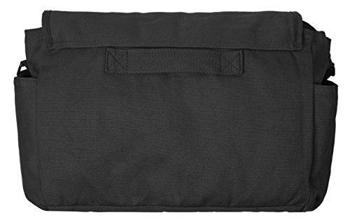 Vintage Canvas Classic Messenger Bag - Black, Large