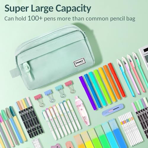 Sooez Mint Green High Capacity Pencil Case