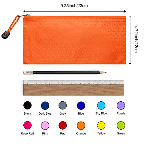 LABUK 29pcs Waterproof Zipper Pencil Pouches - 12 Colors
