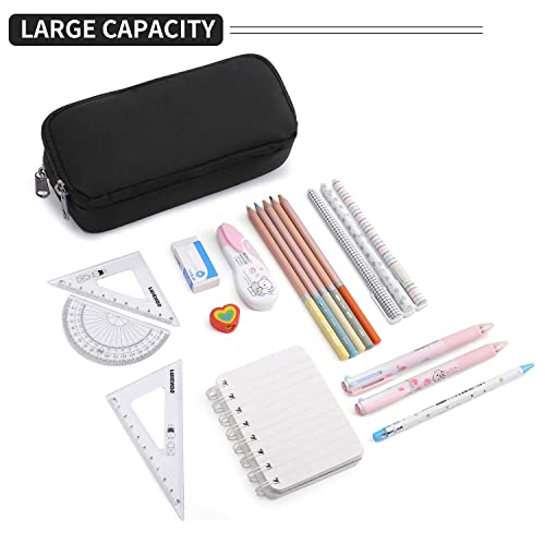 Large Capacity Aesthetic Pencil Case - Black
