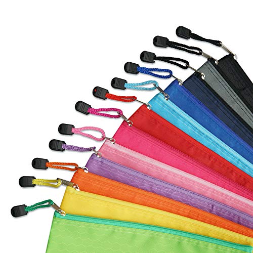 LABUK 29pcs Waterproof Zipper Pencil Pouches - 12 Colors