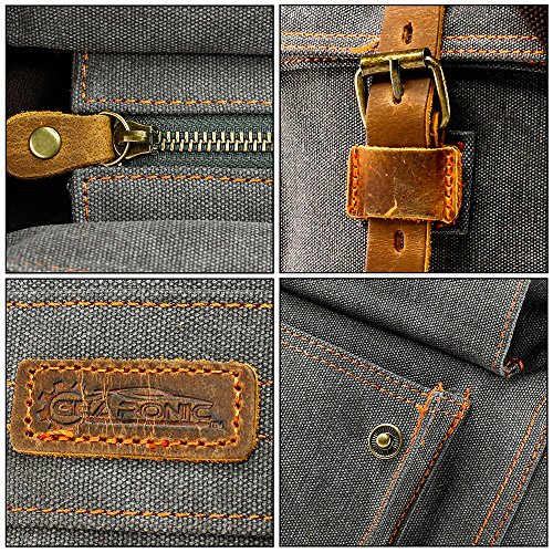 Vintage Canvas Leather 17-Inch Laptop Messenger Bag