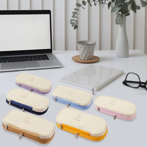 Large Capacity Zipper Pencil Case - Khaki