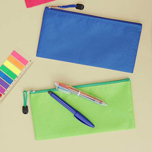 LABUK 29pcs Waterproof Zipper Pencil Pouches - 12 Colors