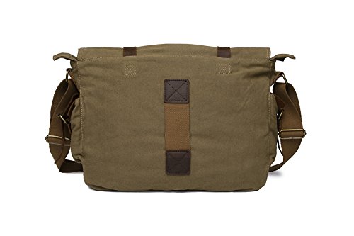 Vintage Military Canvas Laptop Messenger Bag - Army Green