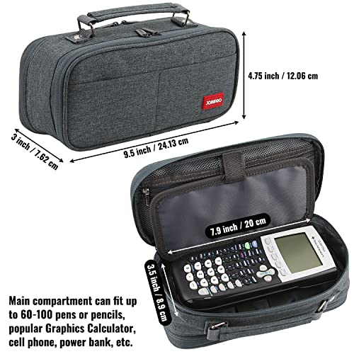 JOINPRO Large Capacity Pencil Case Organizer (Black Grey)