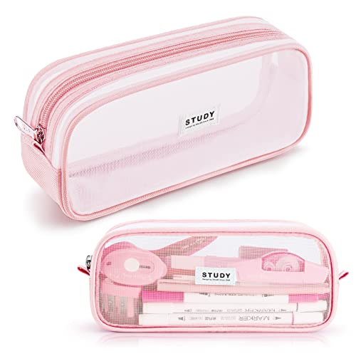 KALIDI Large Capacity Grid Mesh Pencil Case