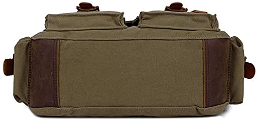 Vintage Military Canvas Laptop Messenger Bag - Army Green