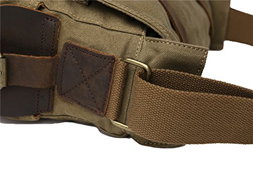 Vintage Military Canvas Laptop Messenger Bag - Army Green