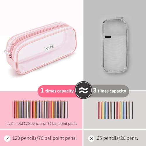 KALIDI Large Capacity Grid Mesh Pencil Case