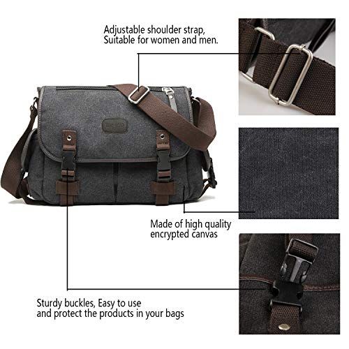 Vintage Canvas Messenger Bag for Books and Laptops
